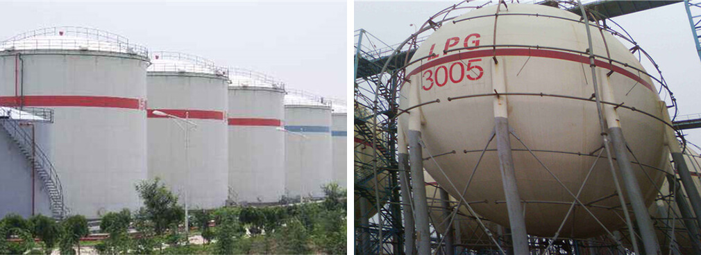 石油化工行業儲藏罐體熱噴塗鋁防腐修複